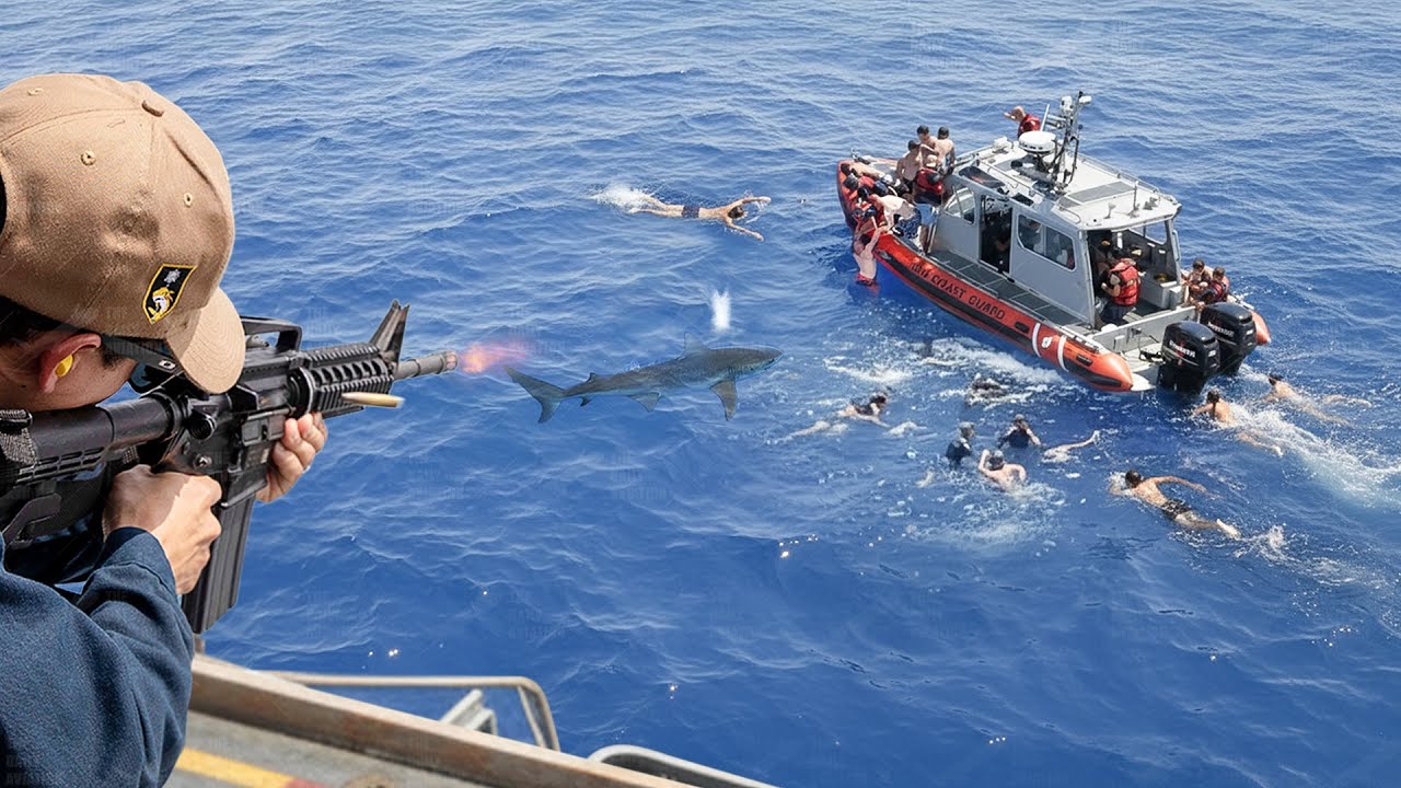 US Sailor Shoots at Shark to Save Fellow Sailors from Deadly Attack