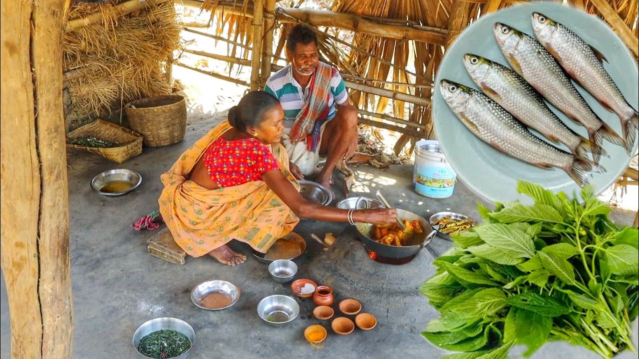 FISH CURRY & JUTE LEAVES CURRY cooking in tribal style by our santali grandmaa