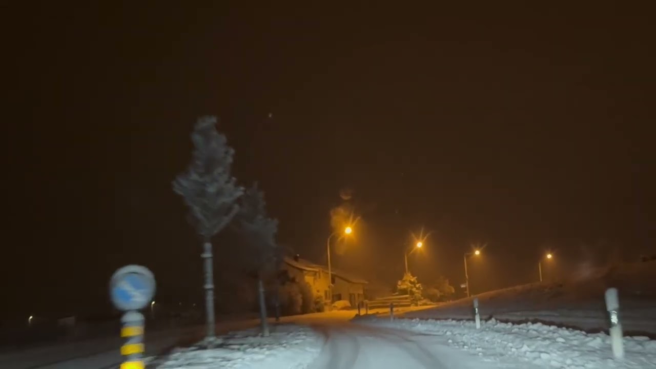 Snowy Road Driving Experience in Switzerland