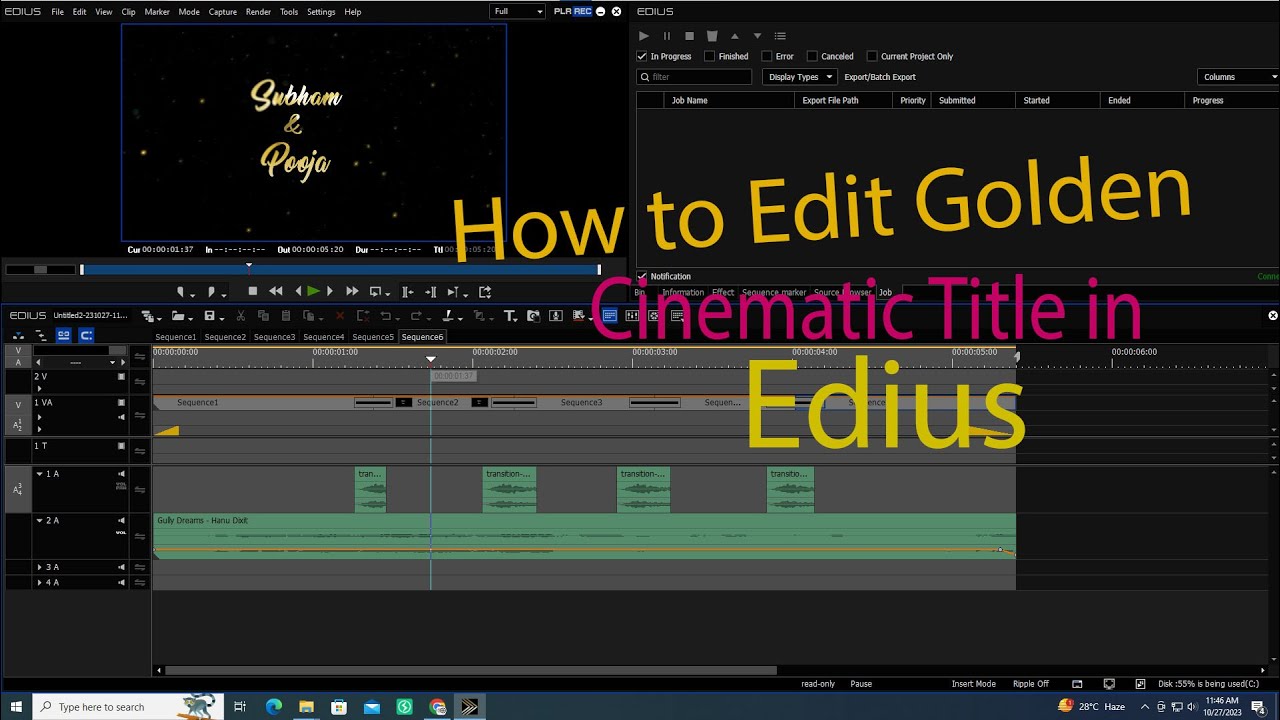 How To Make Cinematic Looking Golden  Titles In Edius