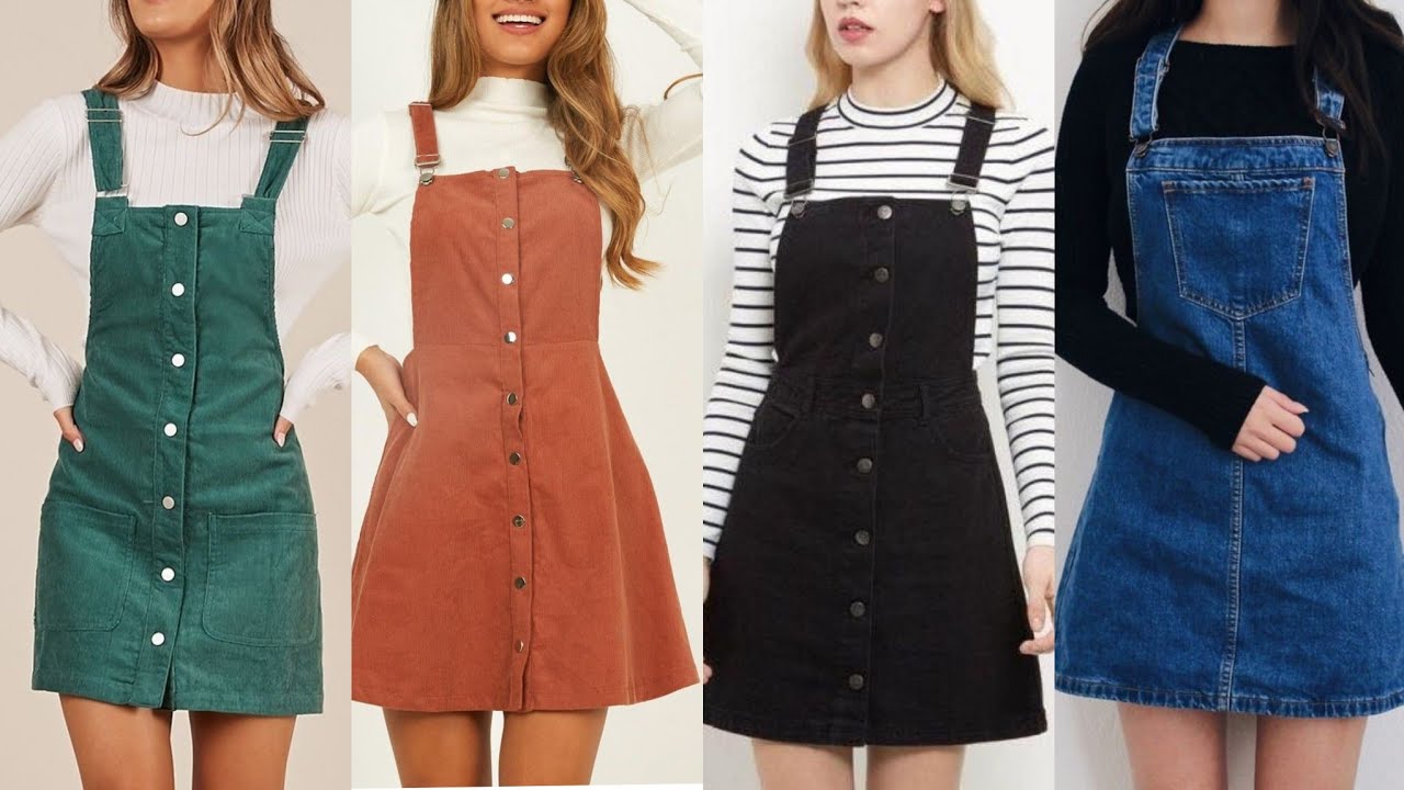 very stylish and cute jeans and coterie pinafore dress/dangree design and ideas for tens girls