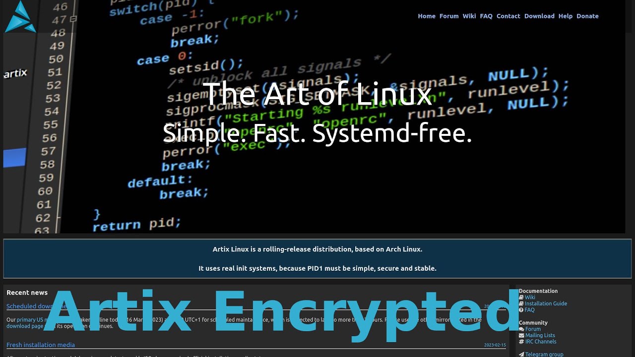 How to Install Artix Linux with Encrypted Disk.