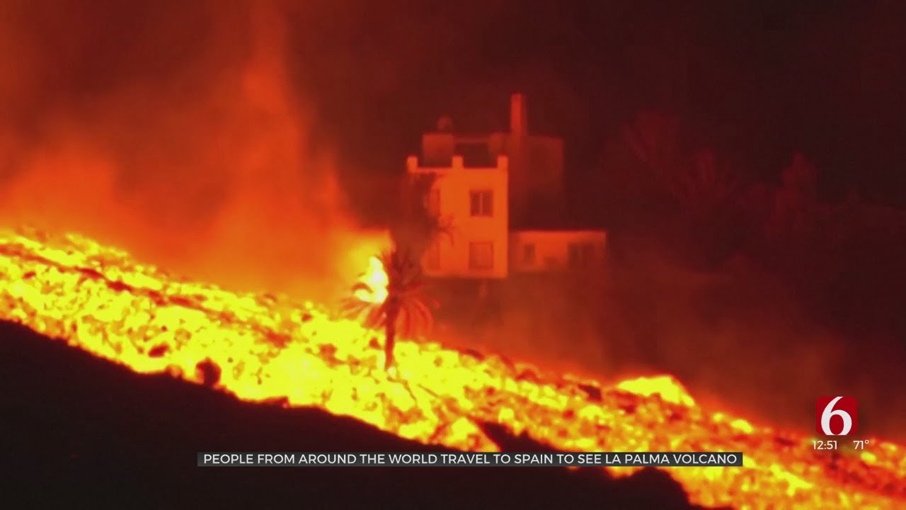 Building Sized Blocks Of Lava Flow Down La Palma Volcano In Spain
