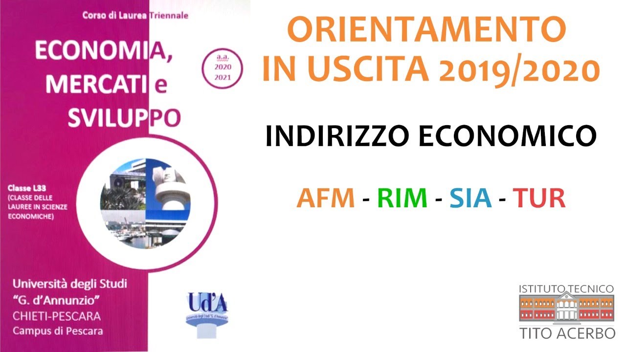 Orientamento in uscita - Economia, Mercati e Sviluppo Ud'A Chieti-Pescara