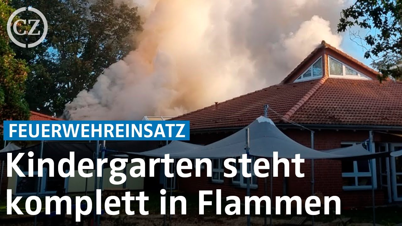 Kindergarten in Buchholz an der Aller steht komplett in Flammen