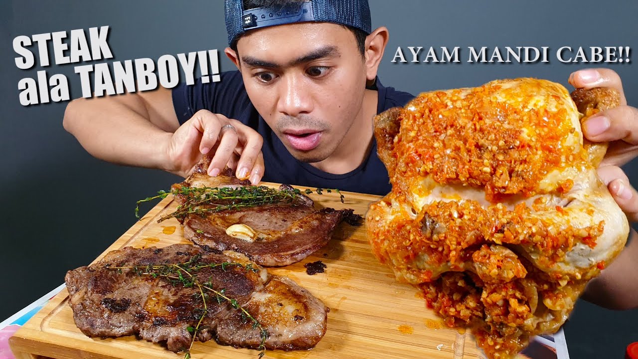 MUKBANG special IDUL ADHA | STEAK PAKE 1 EKOR AYAM MANDI CABE
