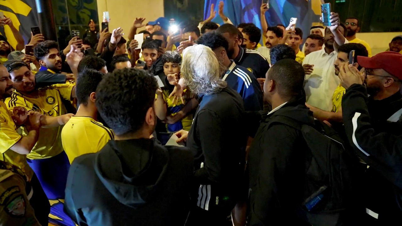 من الرياض إلى الدمام .. معنا جماهيـرٌ عاشقـة وفيّــة في كل أرض 💛 نأخذكم معنا في رحلة #النصر اليوم 🤩