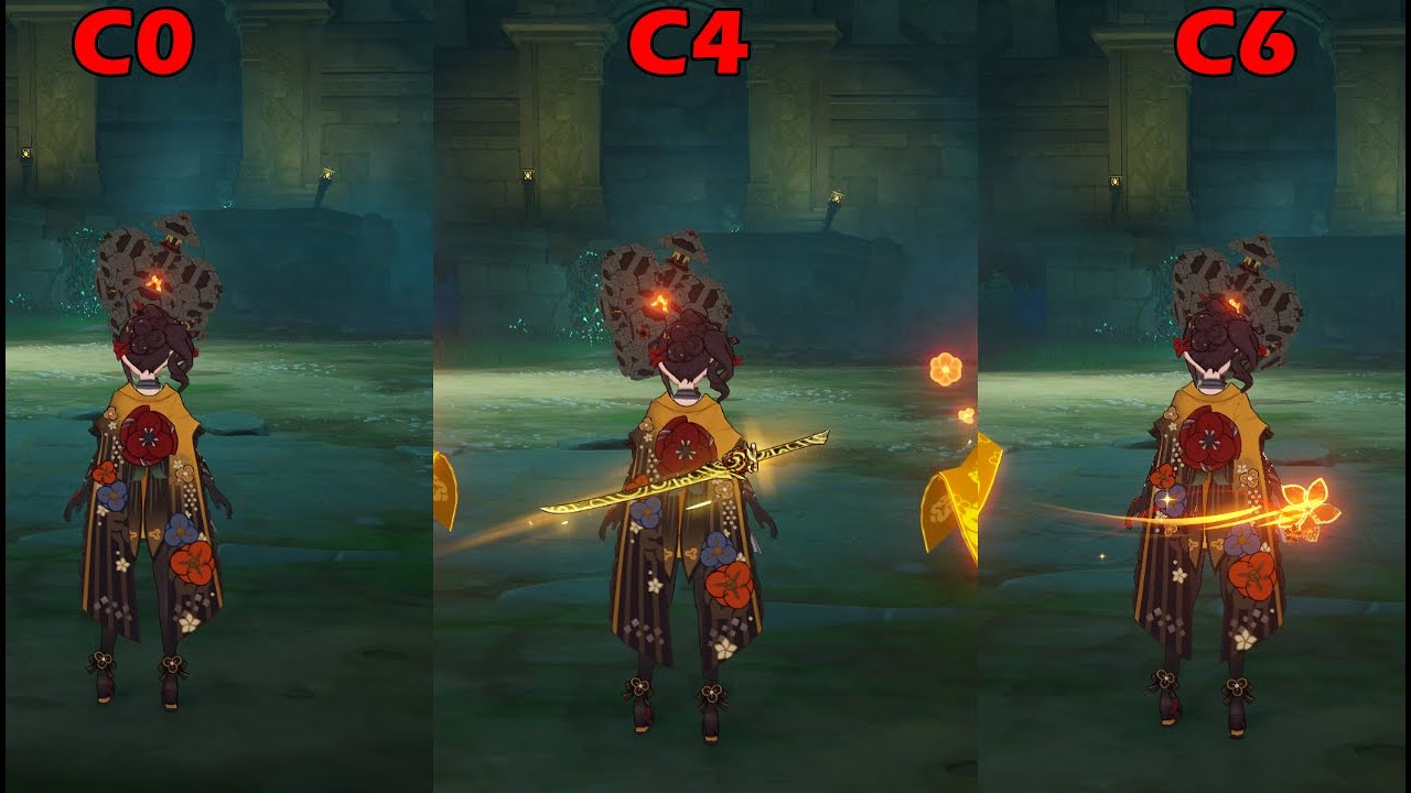 CHIORI C0 ~ C6 COMPARISON | GENSHIN IMPACT
