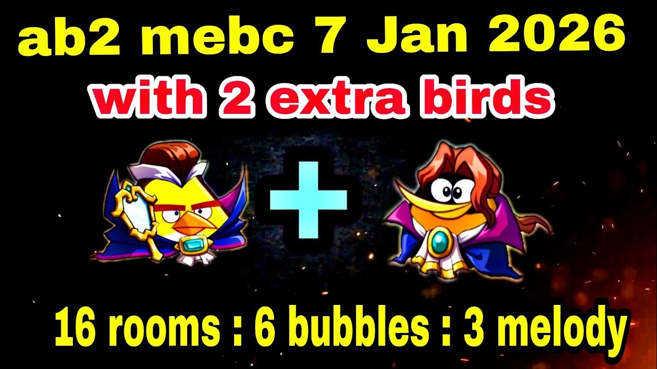 Angry birds 2 mighty eagle bootcamp Mebc 7 Jan 2026 with 2 extra birds chuck+bubbles#ab2 mebc today