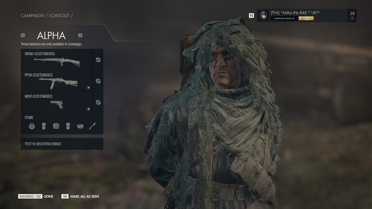 Perfect loadout for sniper elite5 stealth gameplay