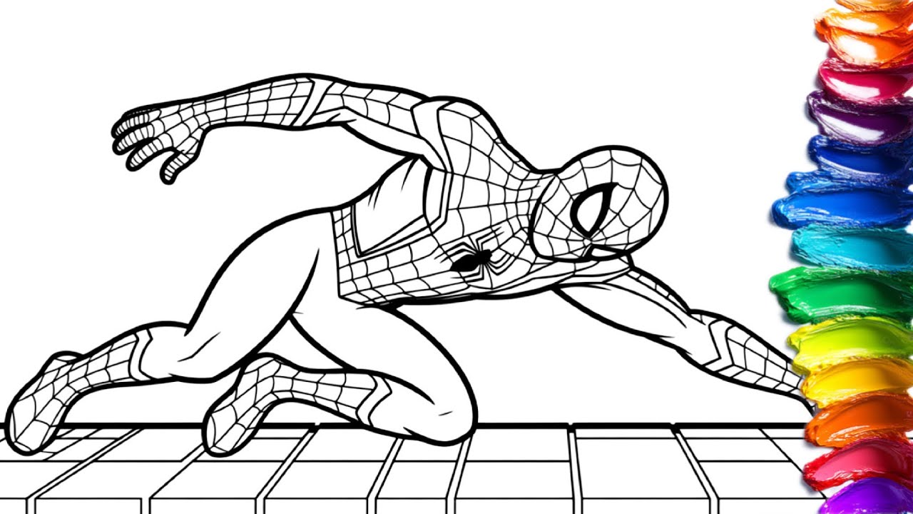 Kids Coloring SpiderMan ||تلوين سبايدر مان                                     #coloring #spiderman