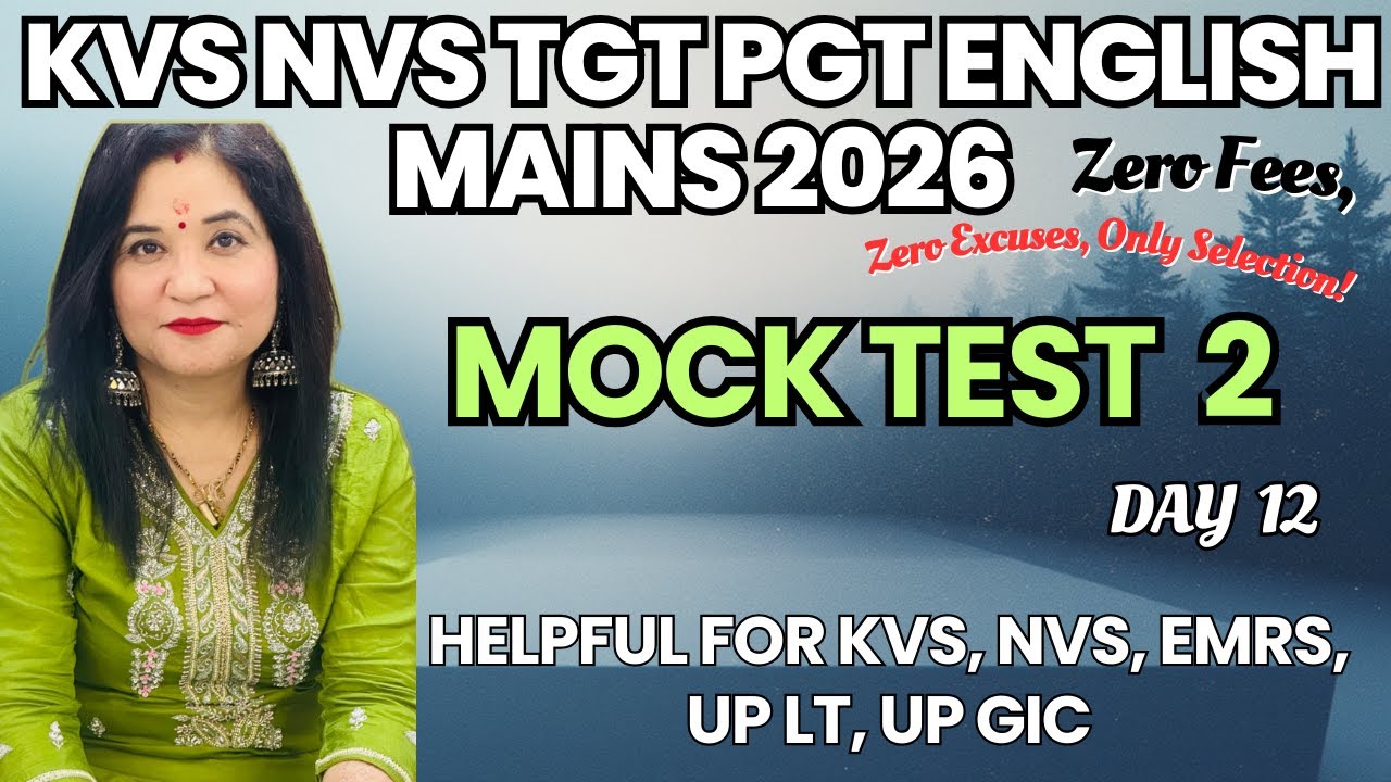 KVS NVS ENGLISH MAINS PREPARATION 2026 I Mock Test 2 I Descriptive Answer english writing skill
