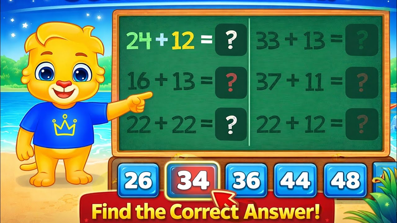 Kids Math Puzzle 🧠 | Solve Addition Game | Find the Correct Answer | Baby Learning Game 🎮