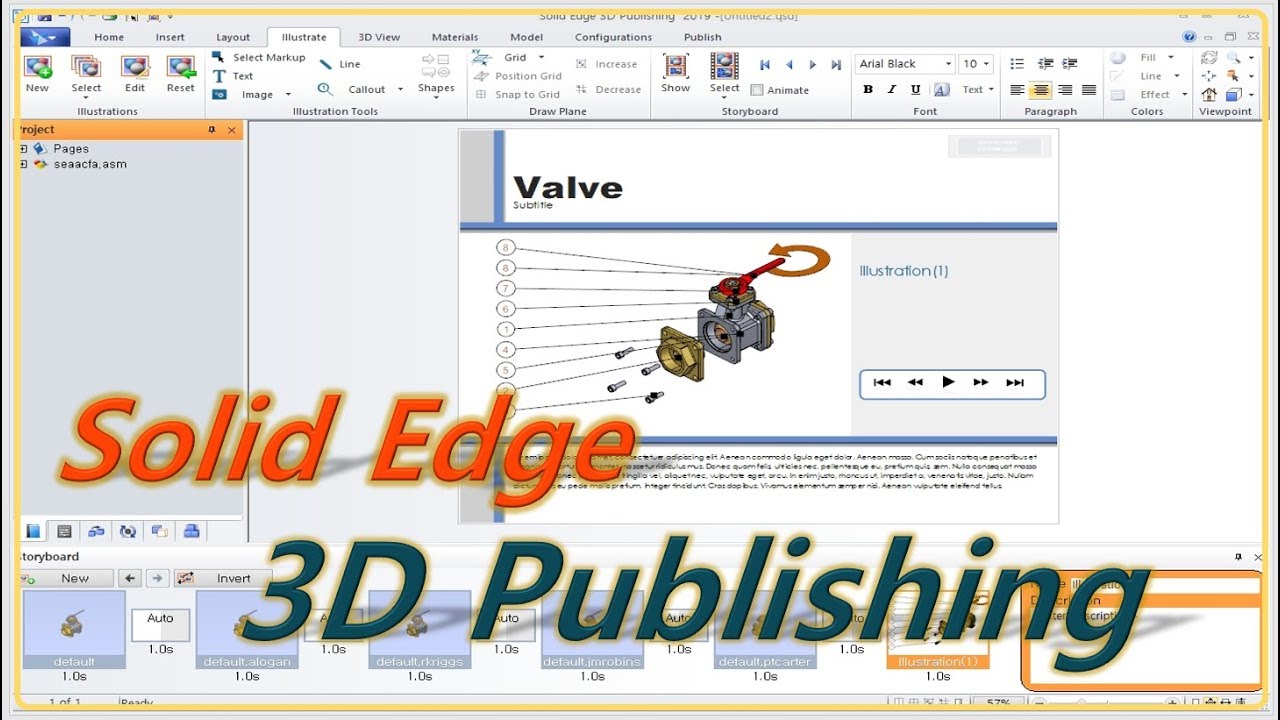 [Solid Edge] 3D Publishing (3D 모델링으로 문서 만들기)