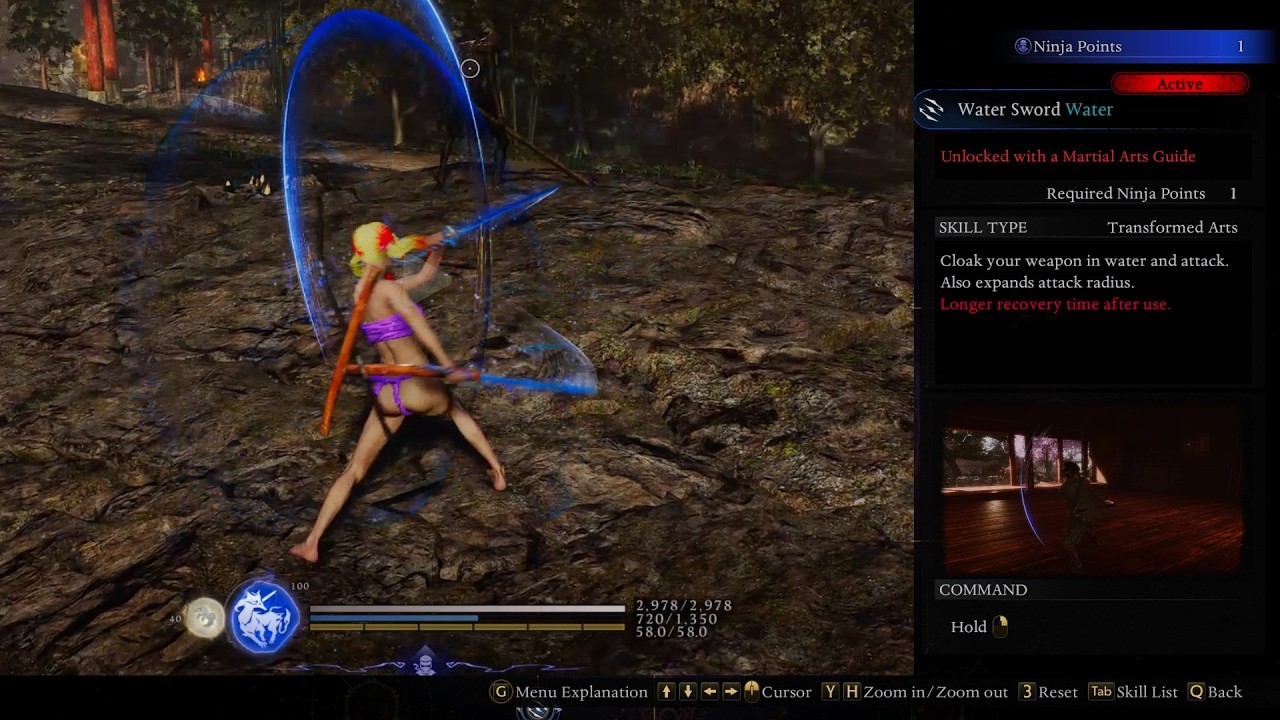 Nioh 3 Water Sword Water Demonstration Advanced Dual Ninja Swords Martial Art