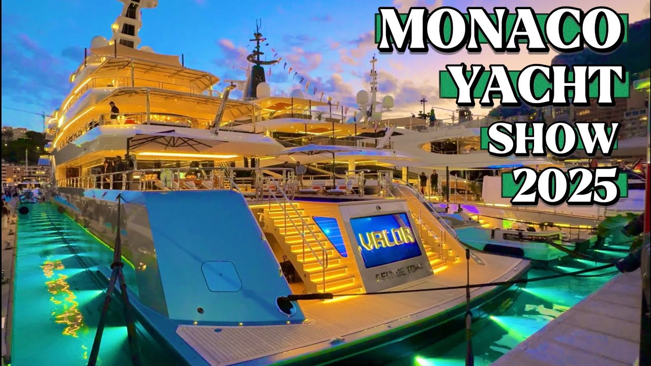 FASCINATING MONACO YACHT SHOW 2025 SUPERYACHT NIGHT FOOTAGE @emman25MC