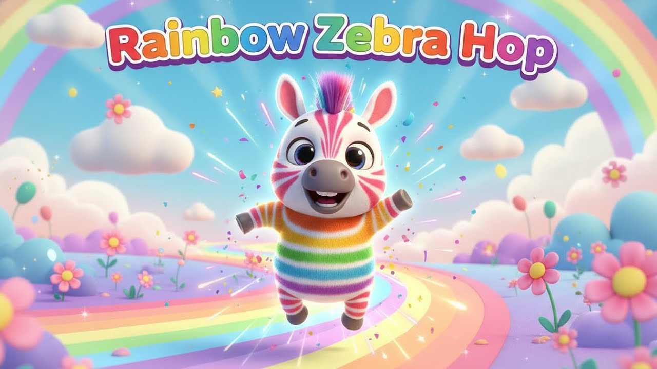 Rainbow Zebra Hop &ndash; Nursery Rhyme, Toddler Learning, Animal Fun, and Playful Movement