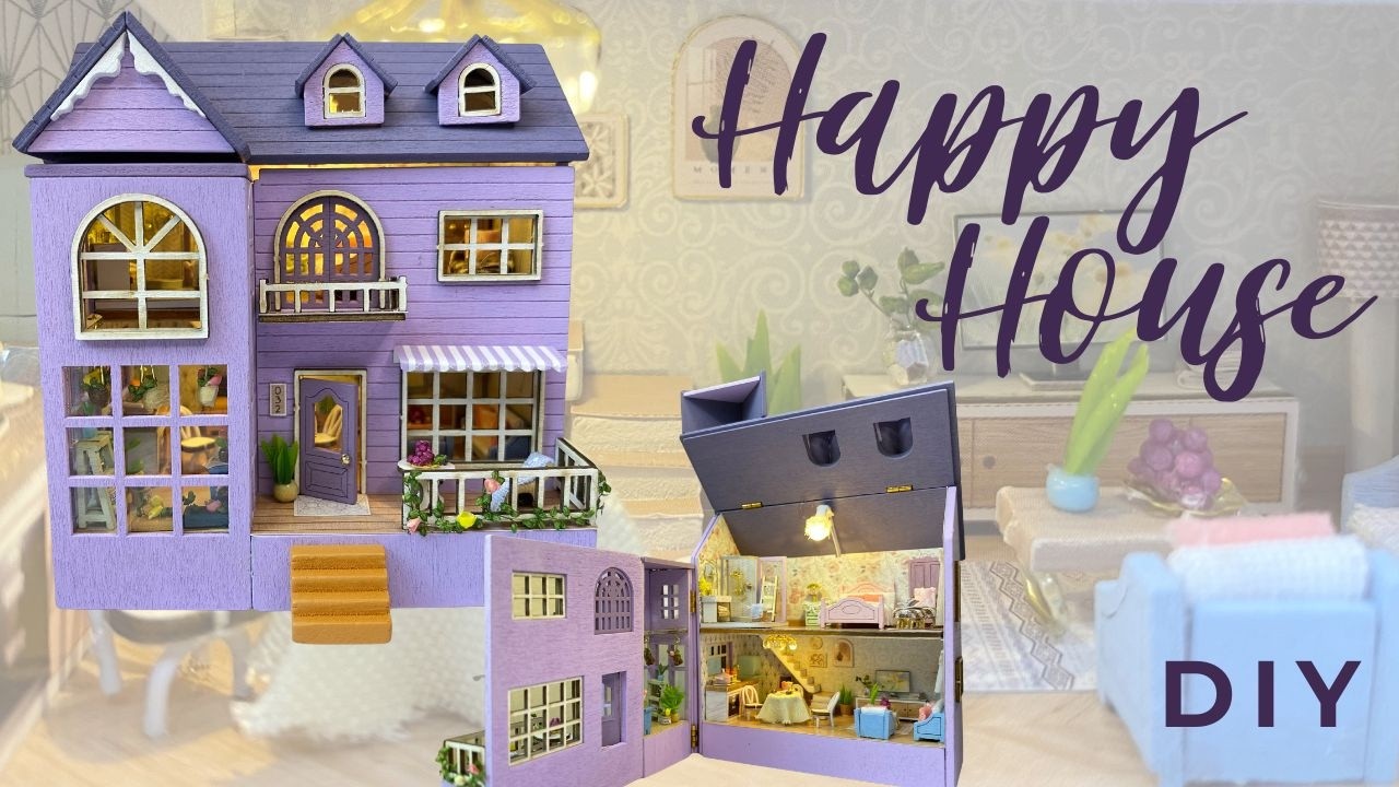Happy House DIY Miniature Dollhouse Kit #miniature #diy #craft #relaxing #satisfying