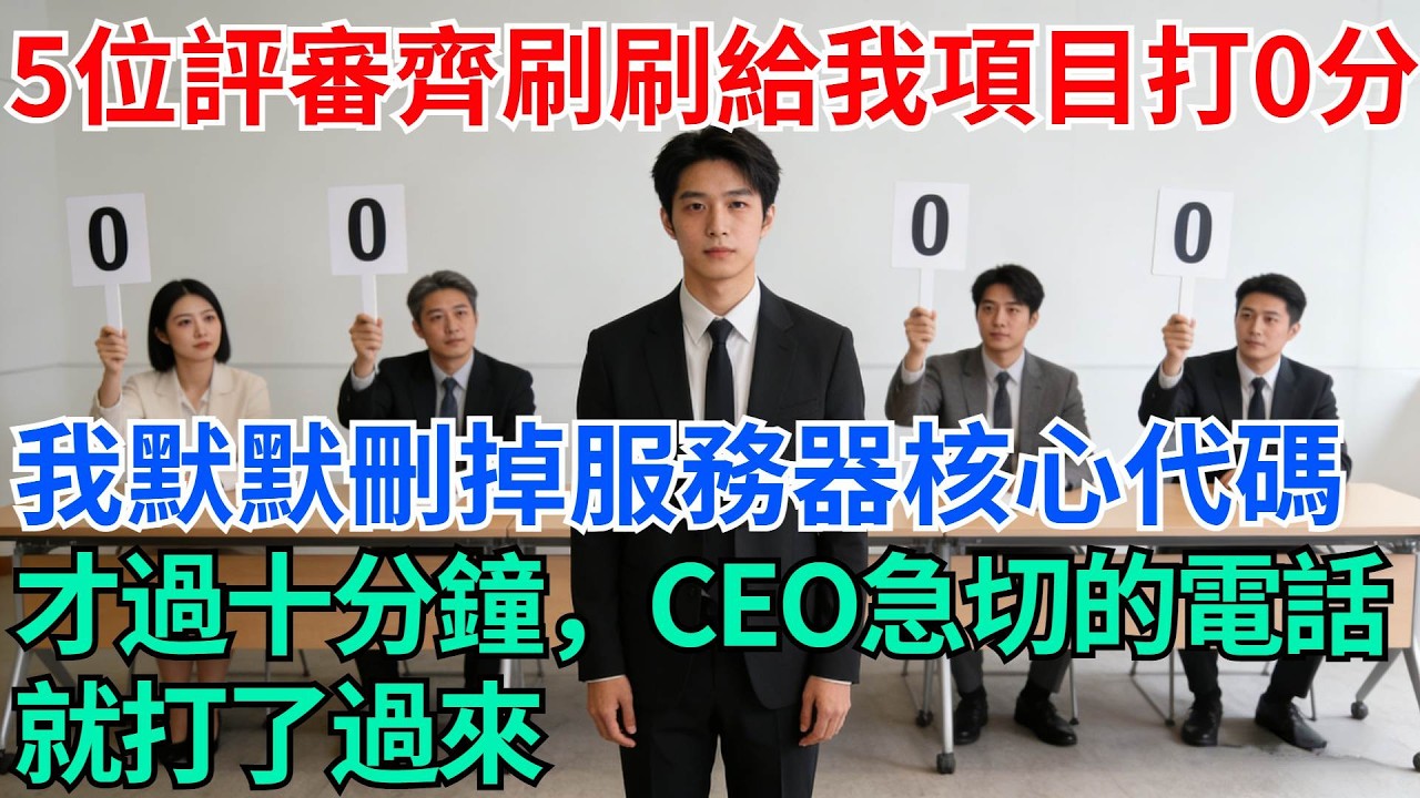 五位評審齊刷刷給我項目打0分，我沒鬧，默默刪掉服務器核心代碼，才過十分鐘，CEO急切的電話就打了過來【奇趣天下】#職場逆襲#職場智慧#爽文職場#工作日常#完結爽文