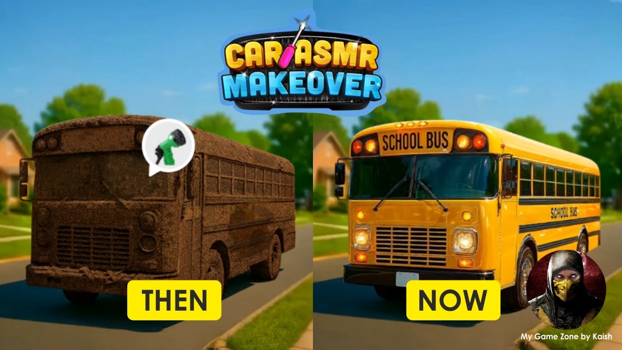 School Bus | 19 | Car Makeover: ASMR Games | 2025 Game | #gameplay | Kaish