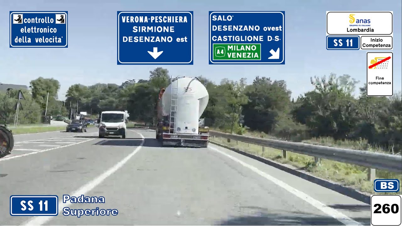 SP BS 11, SS 11 | Tangenziale Sud di Brescia, Padana Superiore | BRESCIA - PESCHIERA DEL GARDA