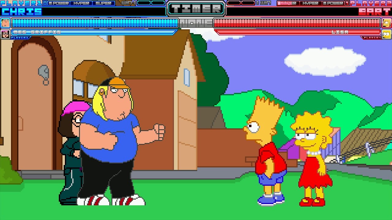 Mugen #101 Chris Griffin & Meg Griffin vs Bart Simpson & Lisa Simpson