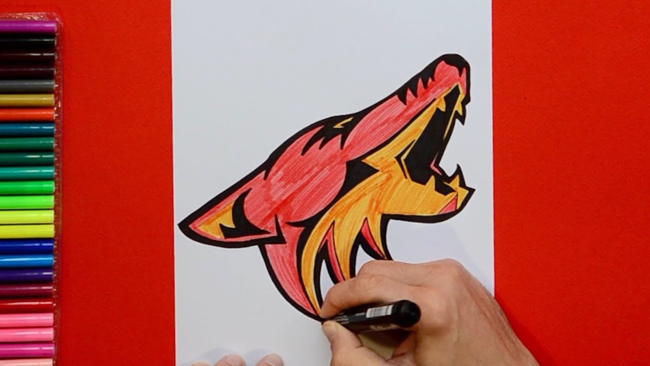 How to draw the Arizona Coyotes Logo (NHL Team)