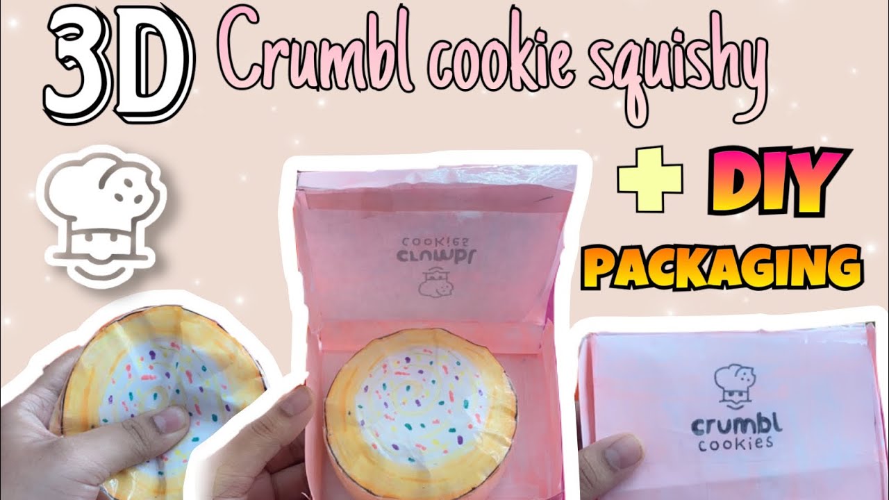 HOW TO MAKE A 3D CRUMBL COOKIE SQUISHY w/ PACKAGING! | Melon Diy