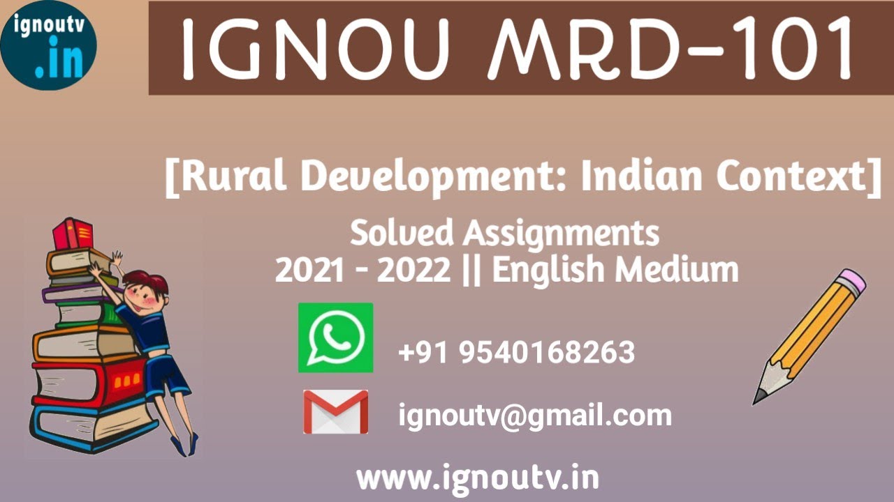 IGNOU MRD-101 Solved Assignment Jan 2021 & July 2021 || PGDRD || MRD-101 || IGNOU TV || IGNOU ||