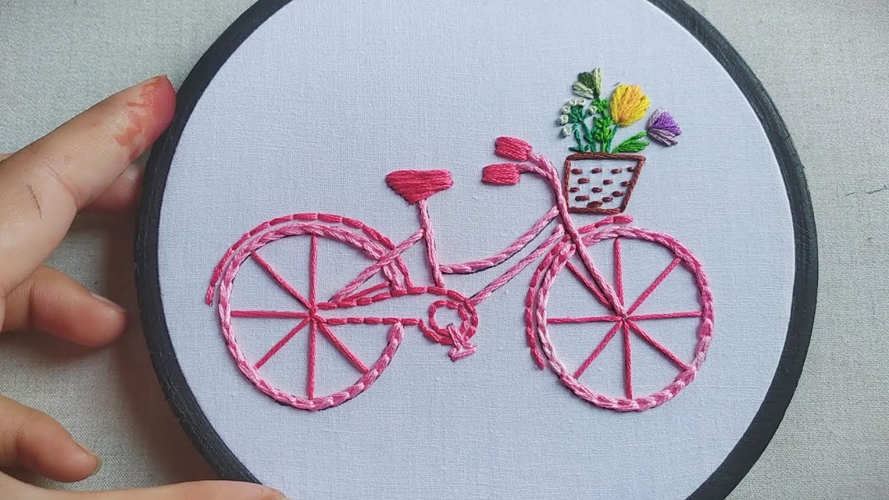 bicycle Embroidery Tutorial | Embroidery for Beginners - Let's Explore