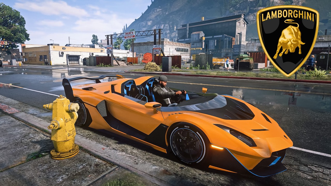 GTA 5 Lamborghini SC20 [Add-On] + Realistic V12 Engine Sound Mod [QuantV] 4K