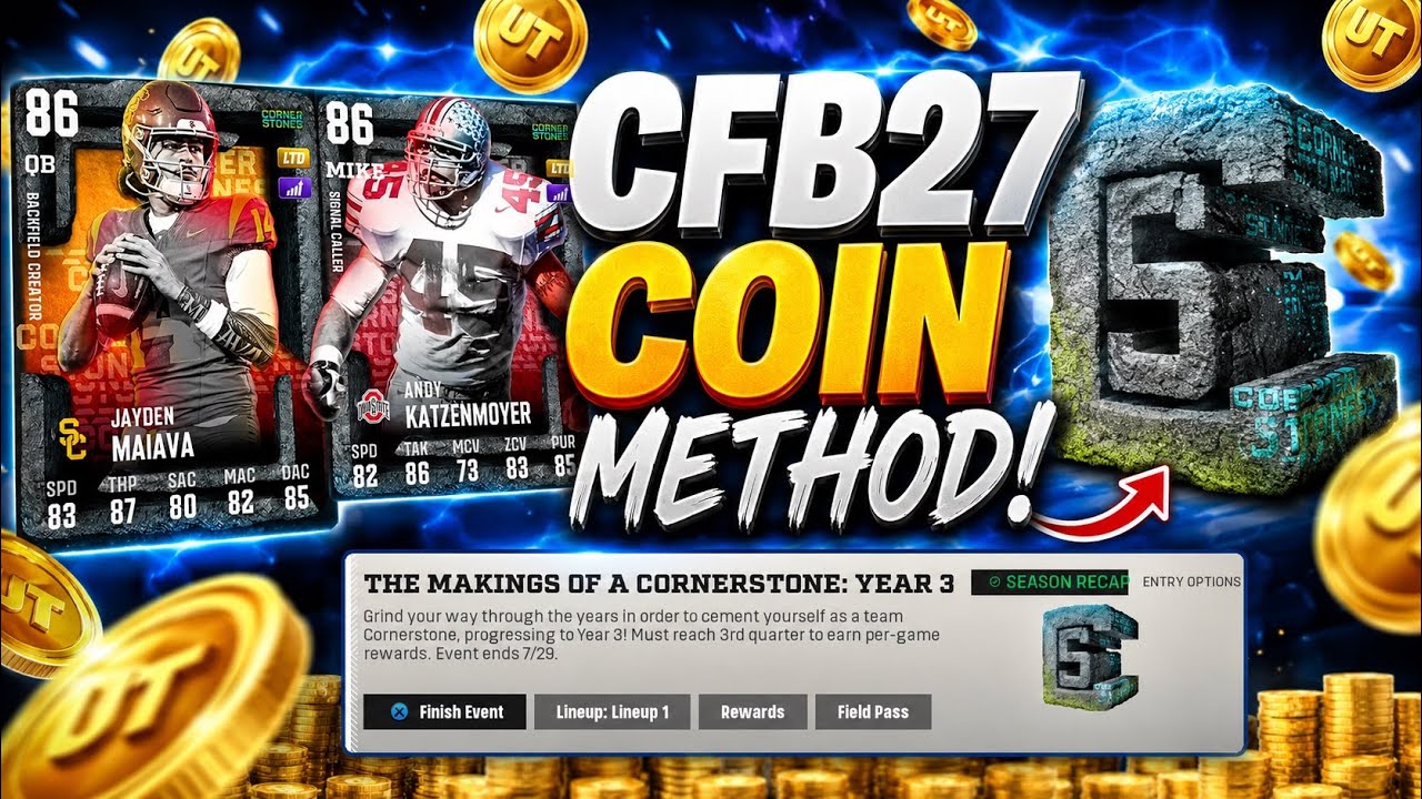 COIN METHOD! SHOULD YOU GRIND THE CORNERSTONES CPU EVENT? CFB 27 ULTIMATE TEAM!
