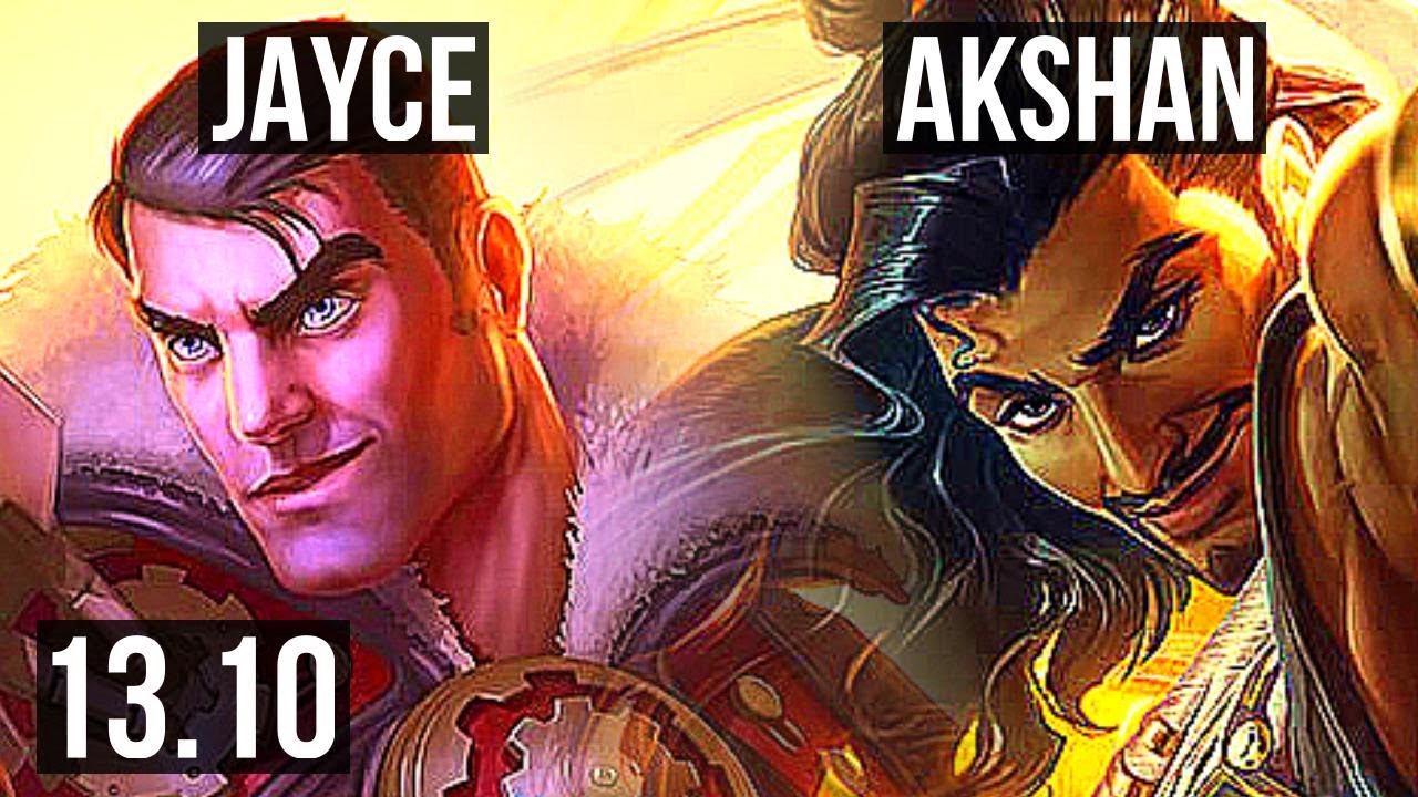 JAYCE vs AKSHAN (TOP) | 9 solo kills, 600+ games, Dominating | KR Master | 13.10