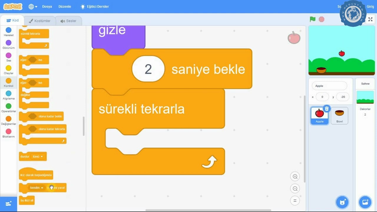Scratch 19. Ders Elma Toplama Oyunu #elma #toplama #oyun #scratch