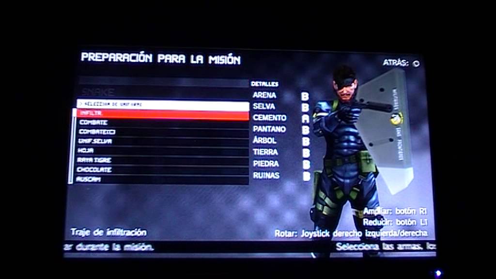 Metal Gear Solid HD Peace Walker - Todos los camuflajes