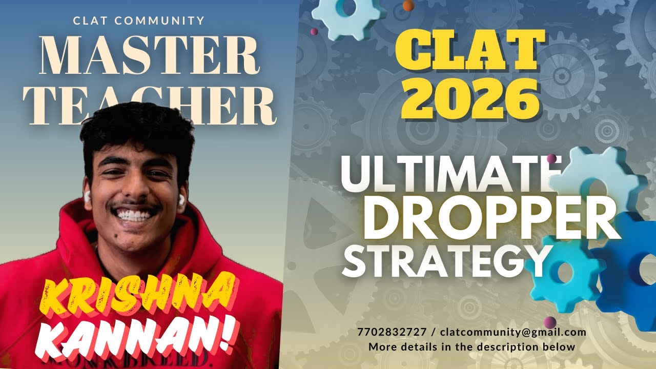 Ultimate Dropper Strategy | Start Now !! | CLAT 2026 | Clat community | Krishna Sir