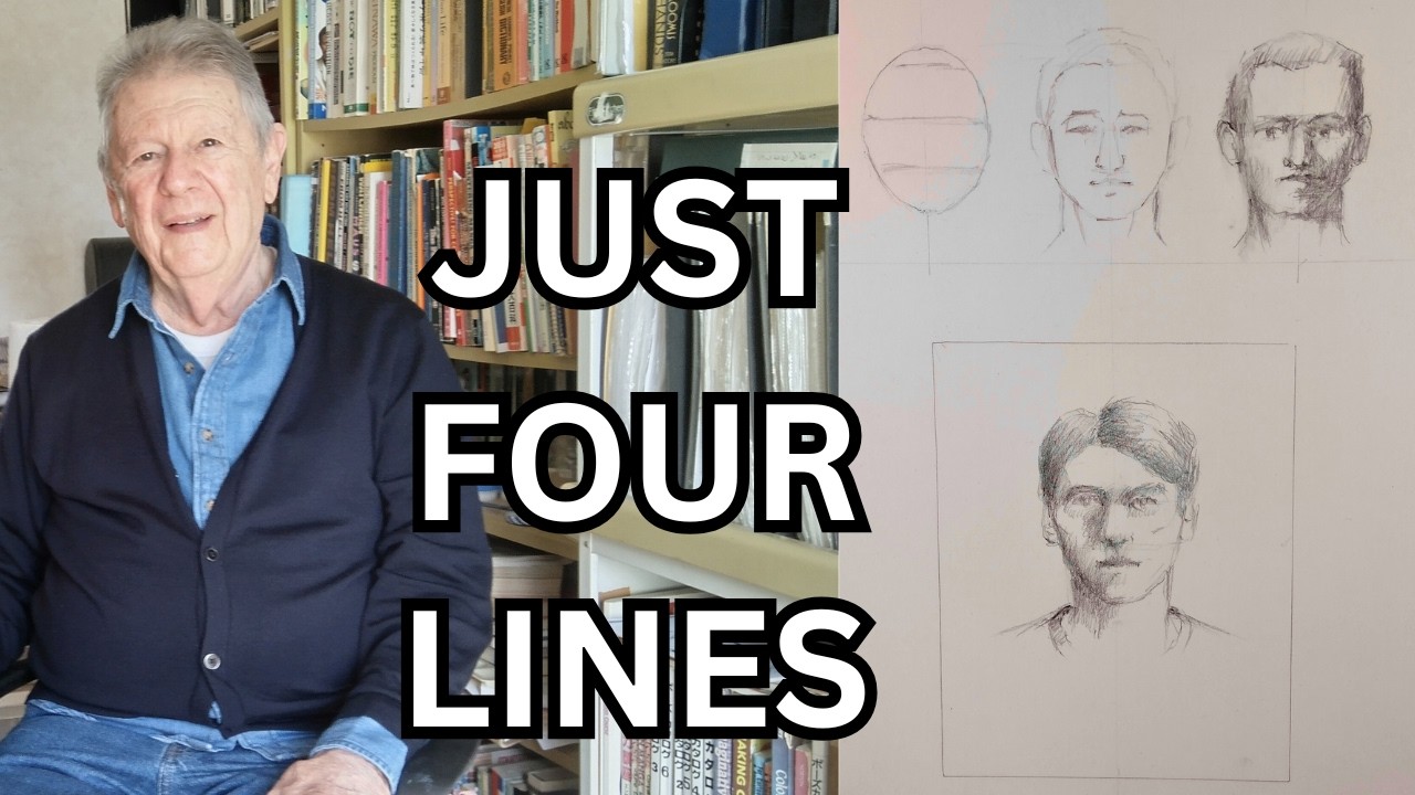 Draw a Face Easily Using Just Four Lines