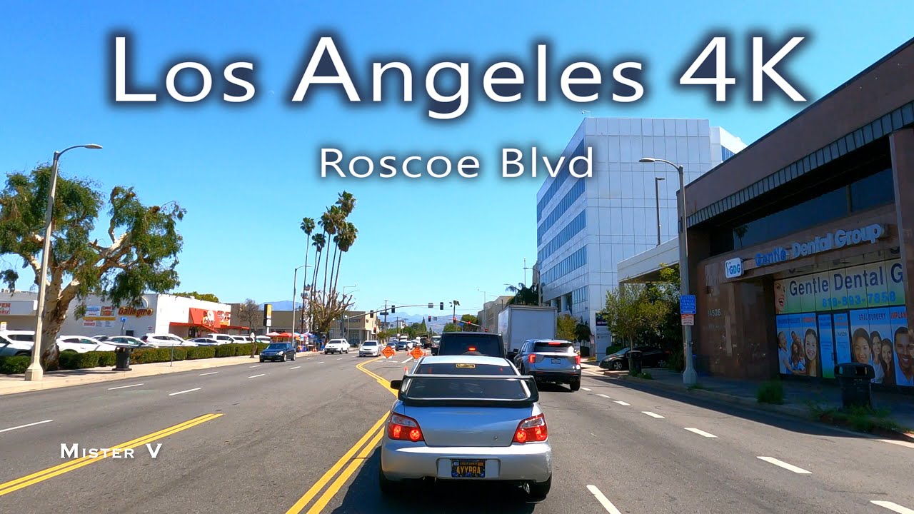 4K Los Angeles California. Roscoe Blvd