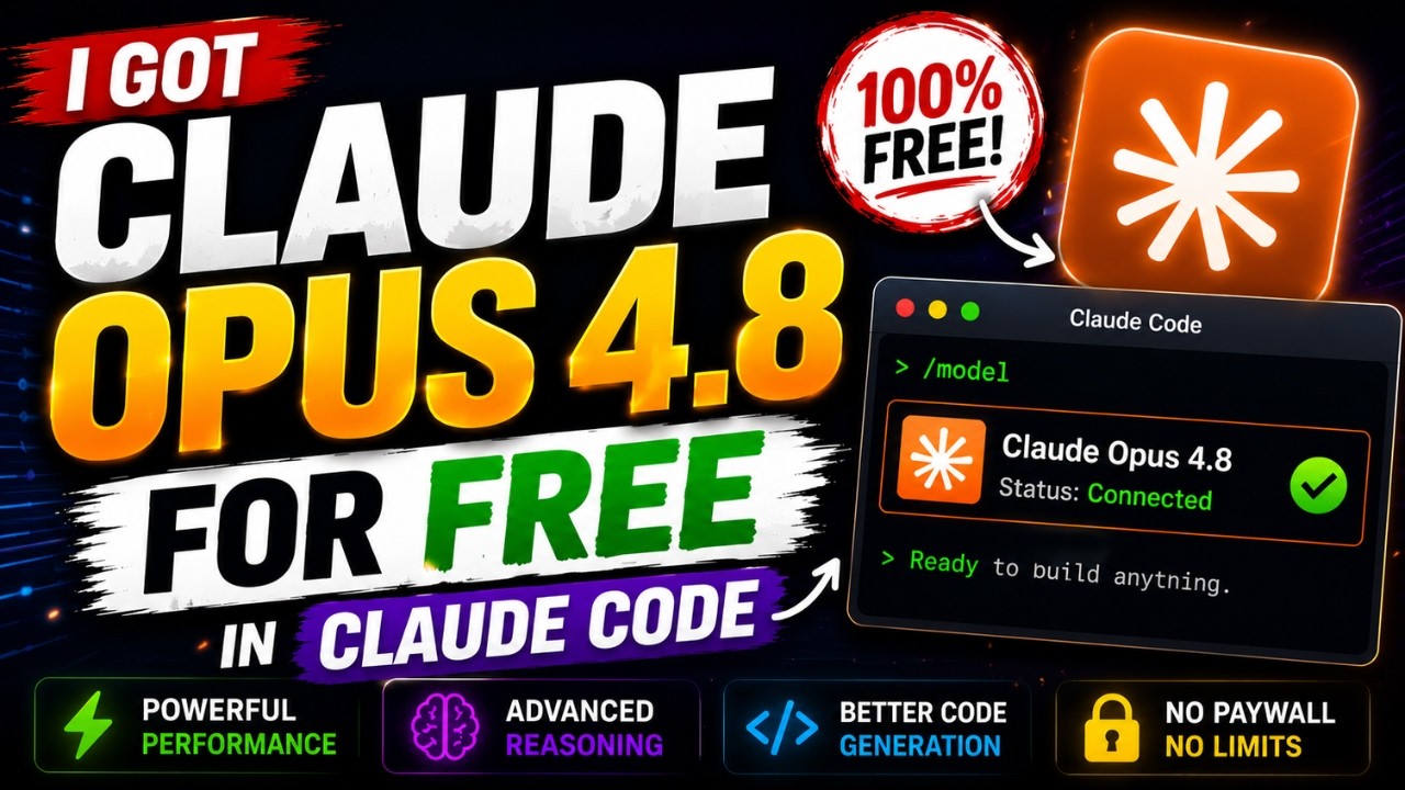 I Got Claude Opus 4.8 for FREE in Claude Code (Here's How)