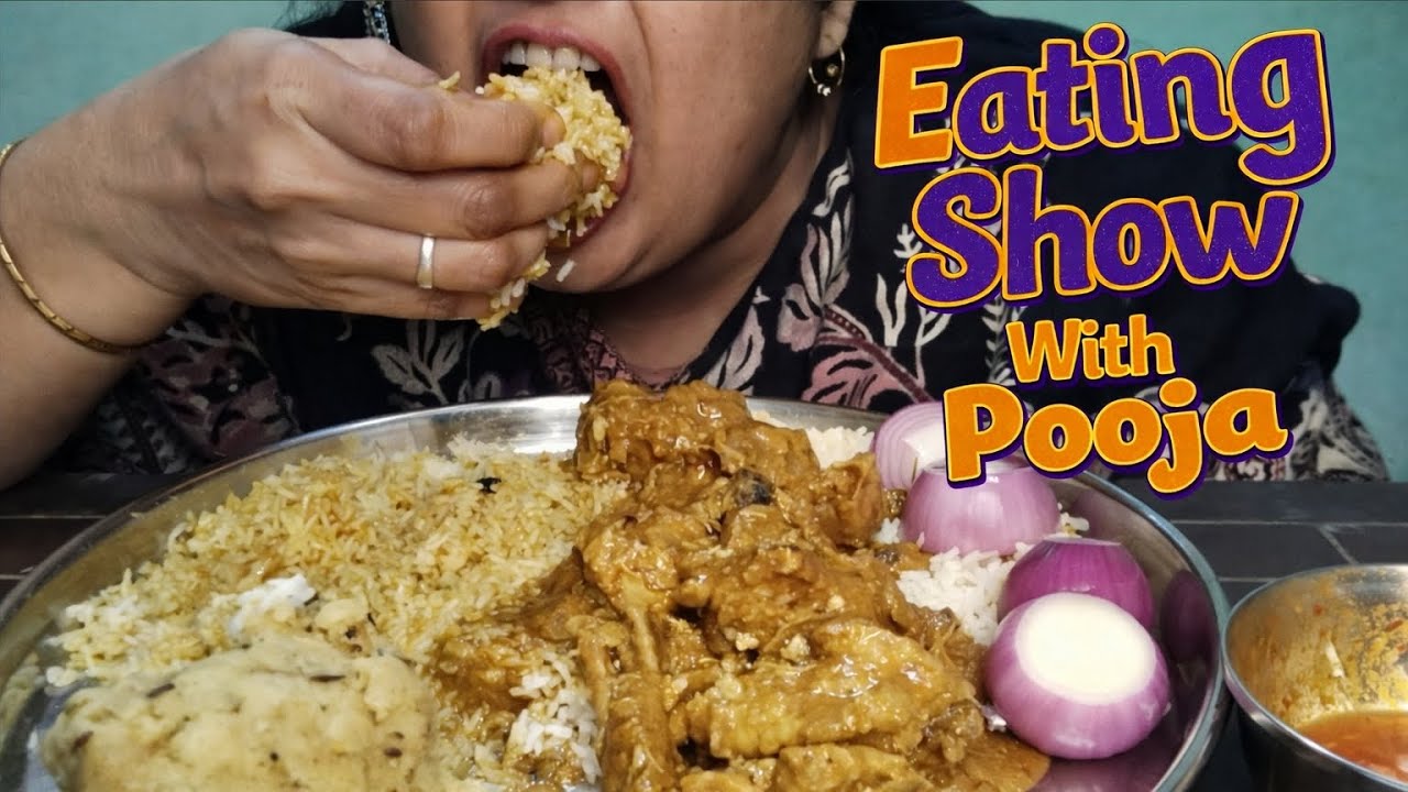 😋🍗🥔 Chicken Aloo Chokha Rice, 🍚 ll Eating Show With Pooja