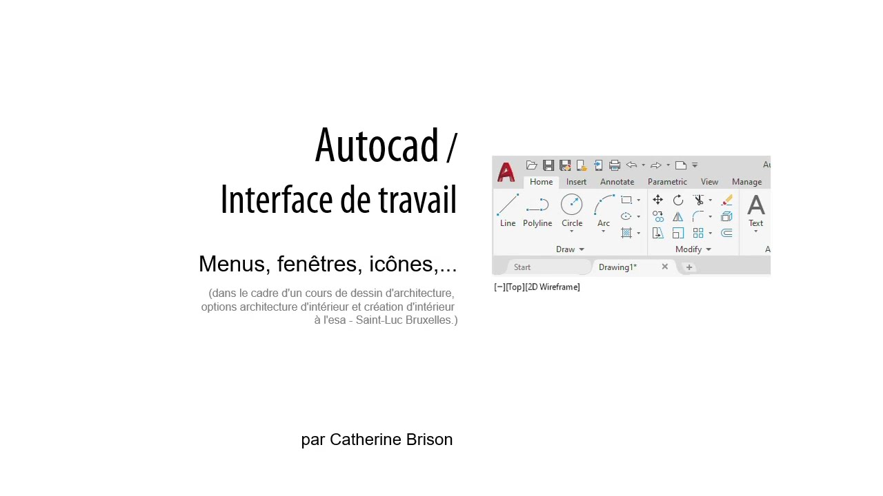 Autocad   Interface de travail