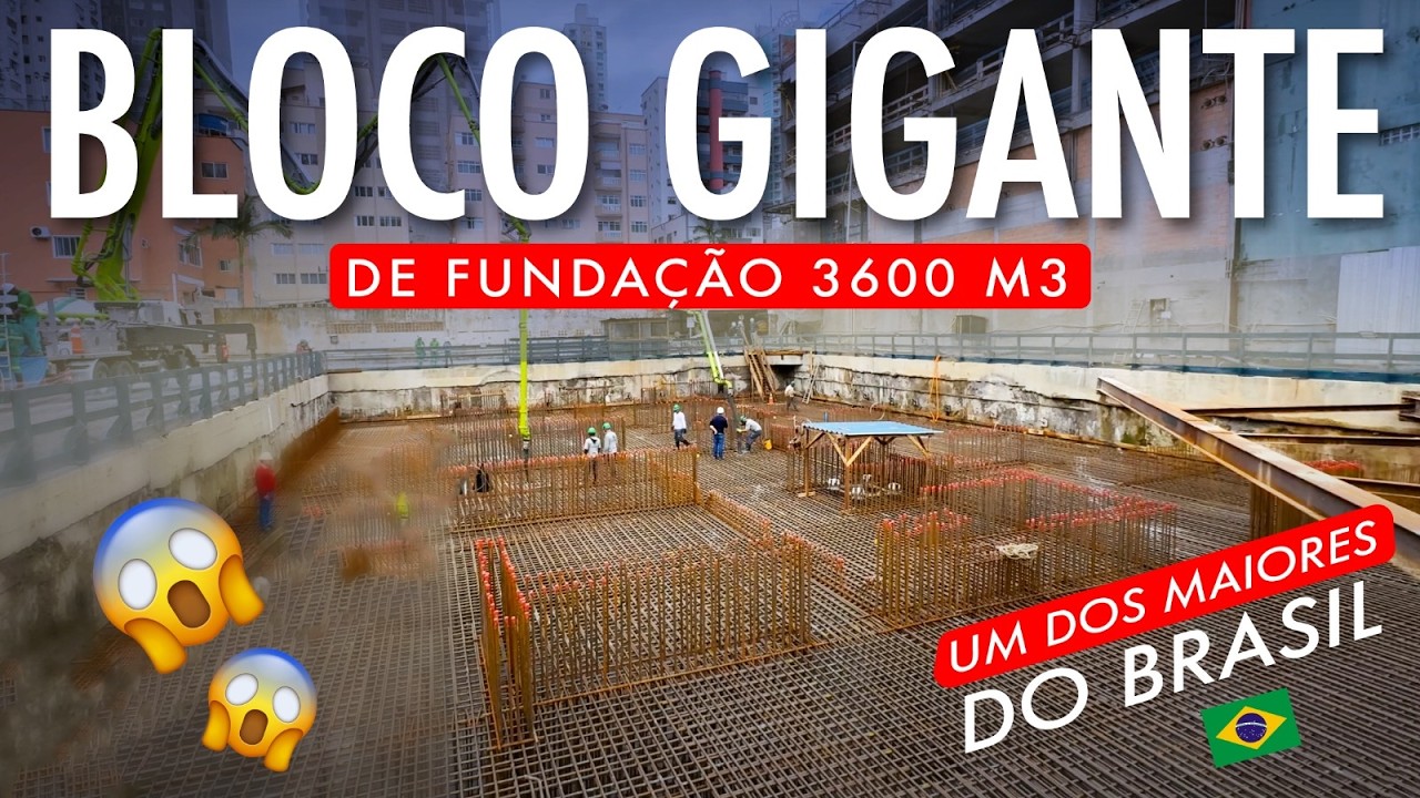 BLOCO GIGANTE DE FUNDAÇÃO 3600 M3 - Um dos Maiores do Brasil em Balneário Camboriú