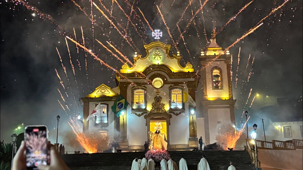 Show pirotécnico de Nossa Senhora das Mercês 2025 - São João Del Rei MG - 8k
