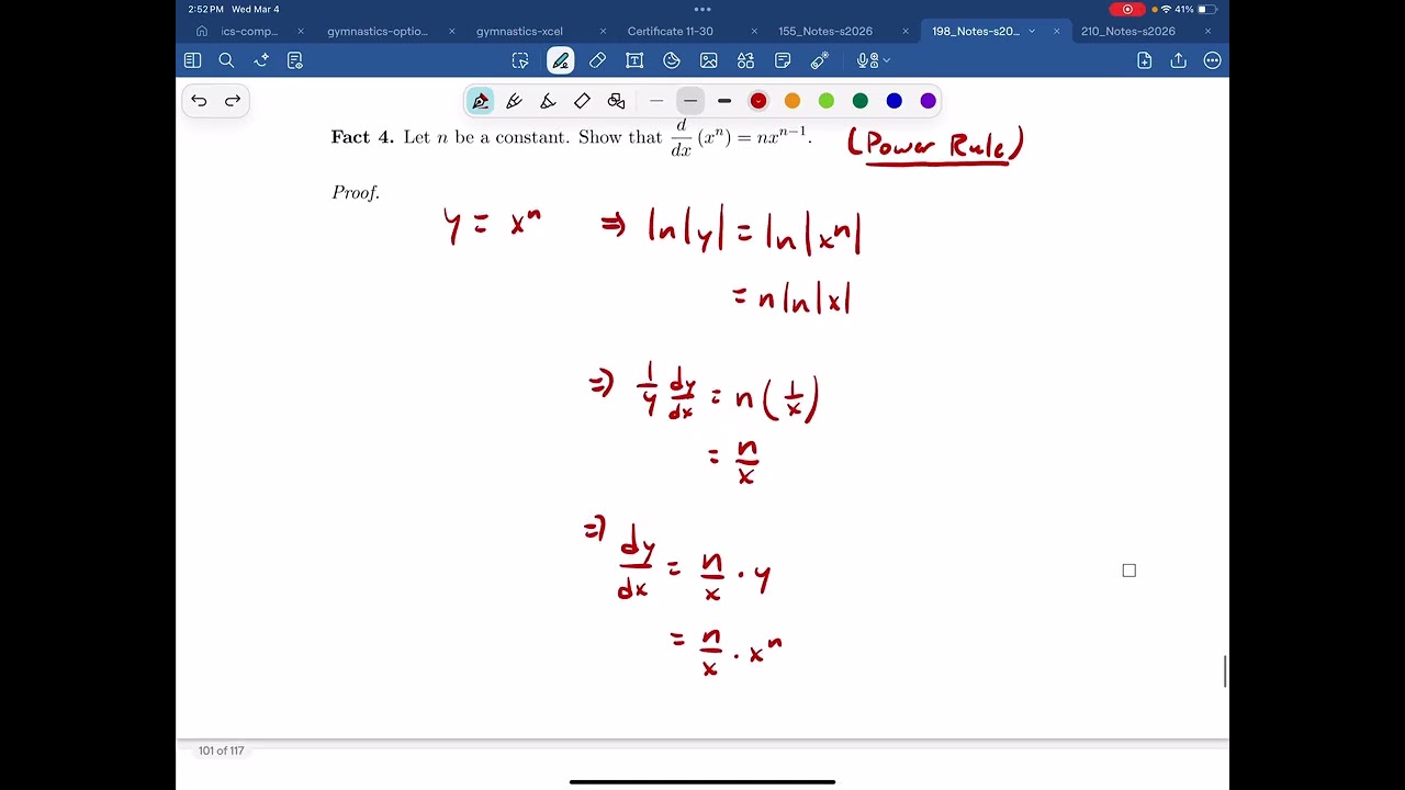 4.7 (2): Logarithmic differentiation (ctd.)