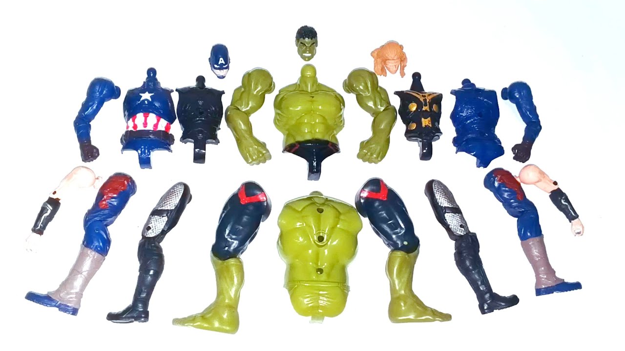 AVENGERS TOYS ACTION FIGURES, Captain america vs Hulk smash vs Captain thor 