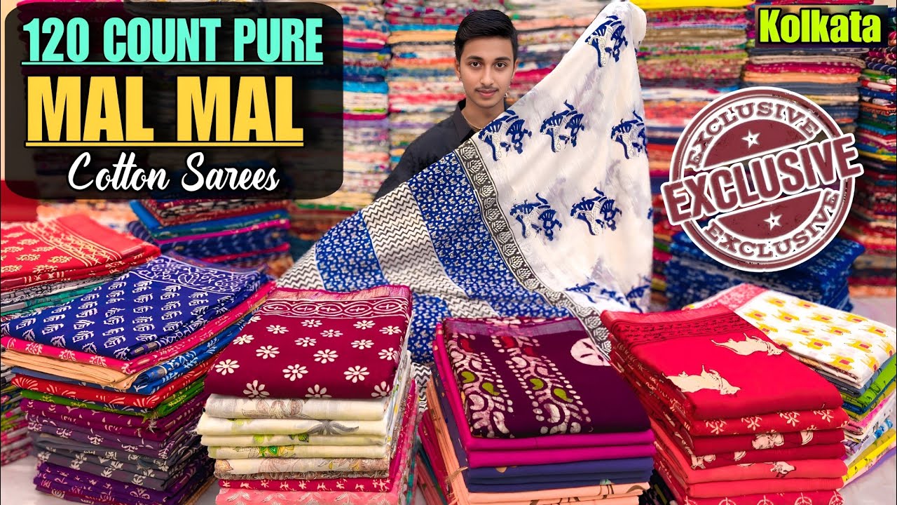 Pure Mul Cotton Saree/Kota Doria/Linen Cotton/Chanderi Cotton/Hand Block Saree Manufacturer Kolkata