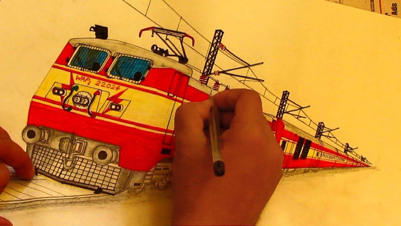 WAP1 Locomotive Sketching in 9 minutes [ INDIAN RAILWAYS ]