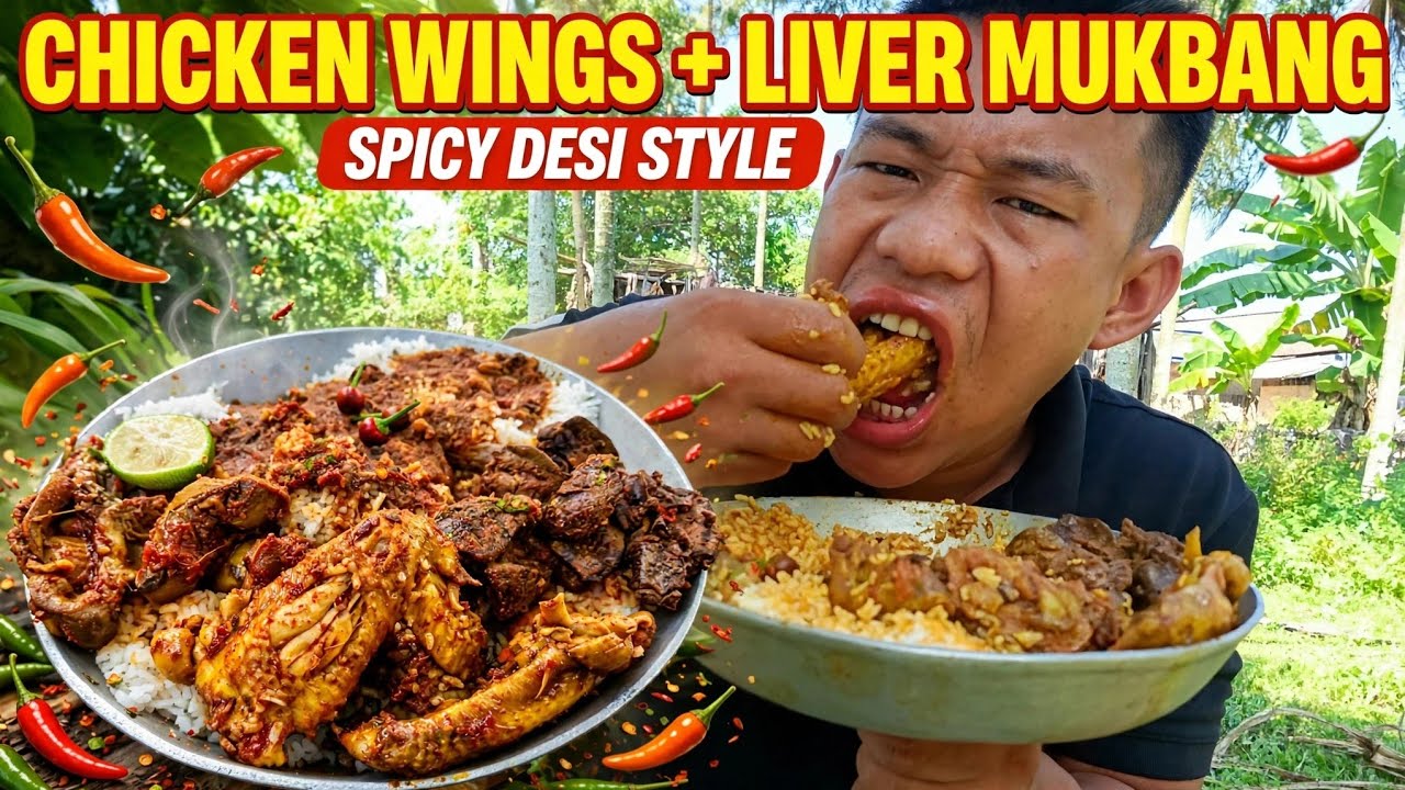 Spicy 🥵 chicken 🐔 wings and liver 🫀 curry 🍛 (Naga style)