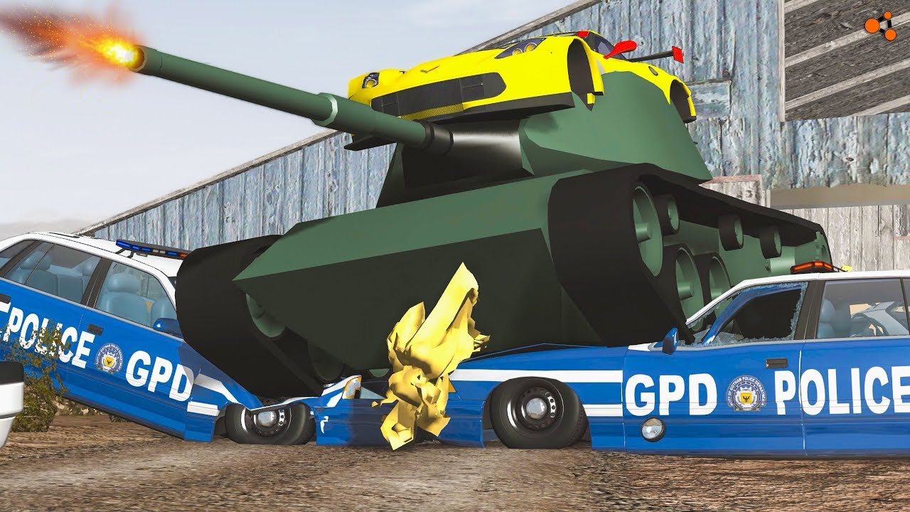 Beamng drive - Police Chases vs Sports Cars crashes #7