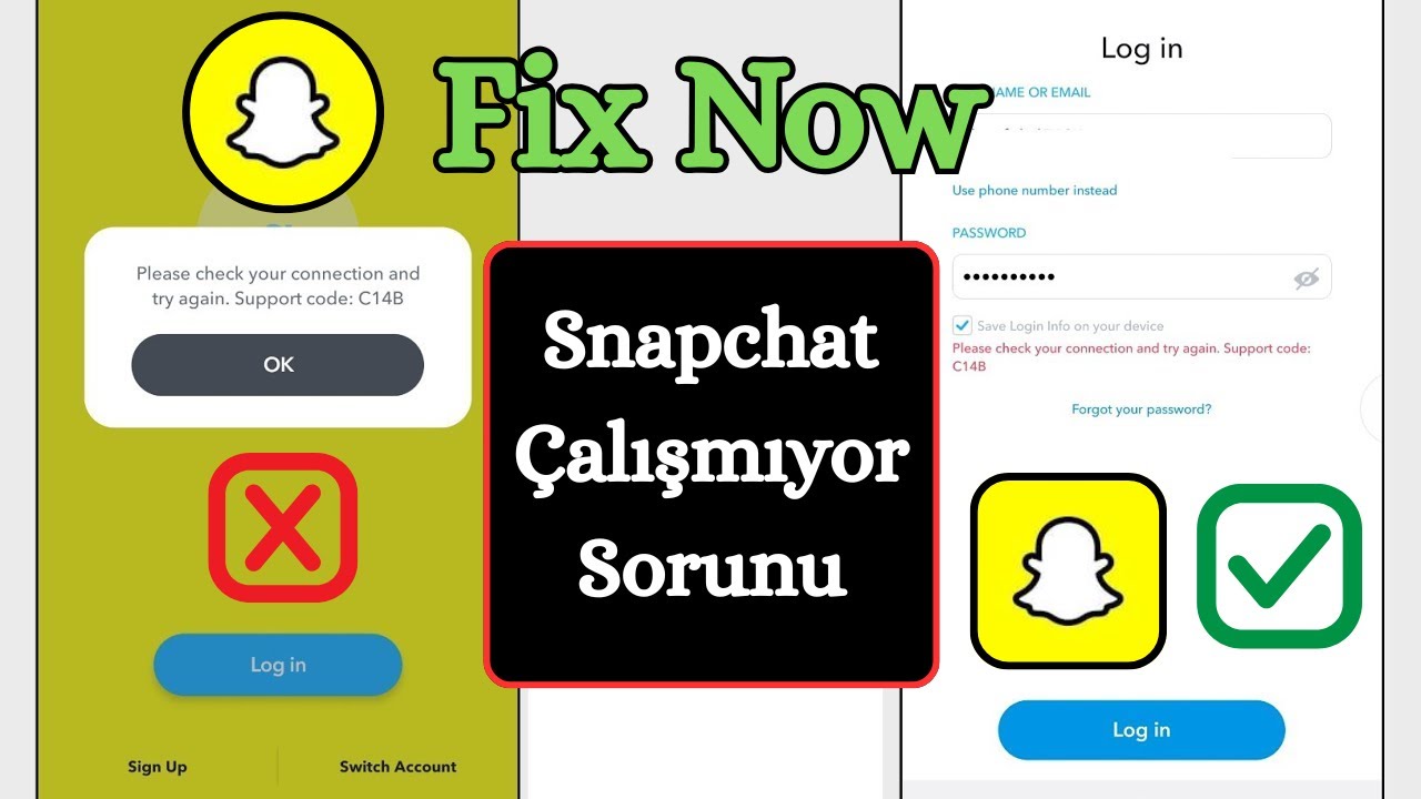Snapchat'in &Ccedil;alışmaması Sorunu Nasıl D&uuml;zeltilir 2025 | Destek Kodu C14B &Ccedil;&ouml;z&uuml;ld&uuml;